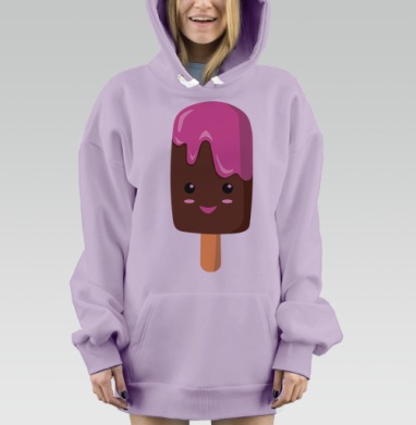 Мороженное няшка по имени Пинки, Hoodie Mjhigh Dig Mel, Fiolet, утепленная