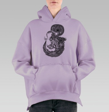 Морской Мыслитель, Hoodie Oversize Fiolet, утепленная