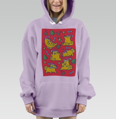 Мохнатые эльфы санты, Hoodie Mjhigh Dig Mel, Fiolet, утепленная