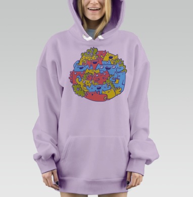 Мохнатый Клан, Hoodie Mjhigh Dig Mel, Fiolet, утепленная