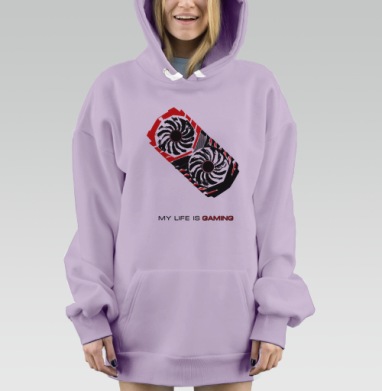 МОЯ ЖИЗНЬ ЭТО ИГРА, Hoodie Mjhigh Dig Mel, Fiolet, утепленная
