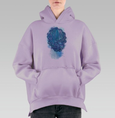 Мудрость Океана – Портрет Внутреннего Мира, Hoodie Oversize Fiolet, утепленная