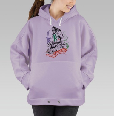 Мужская футболка с суровым воином и мечом, Hoodie Oversize Fiolet