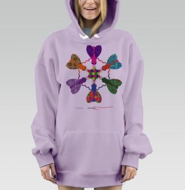 Мухи творчества, Hoodie Mjhigh Dig Mel, Fiolet, утепленная