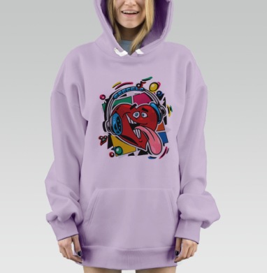 Музыка в твоем сердце, Hoodie Mjhigh Dig Mel, Fiolet, утепленная