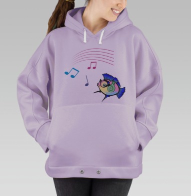 Музыкальная рыбка, Hoodie Oversize Fiolet