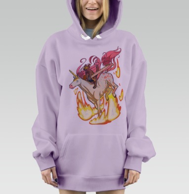 На единороге сквозь пламя, Hoodie Mjhigh Dig Mel, Fiolet, утепленная