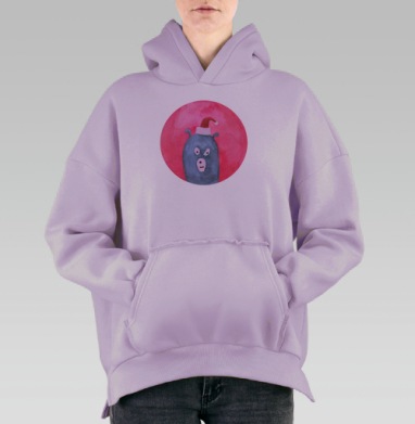 Набор праздничных минималистичных иллюстраций, Hoodie Oversize Fiolet, утепленная