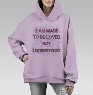 Не для понимания, Hoodie Mono Fiolet, оверсайз, утепленная