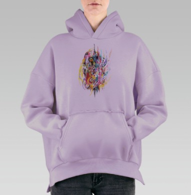 Нечто, смотрящее на тебя, Hoodie Oversize Fiolet, утепленная