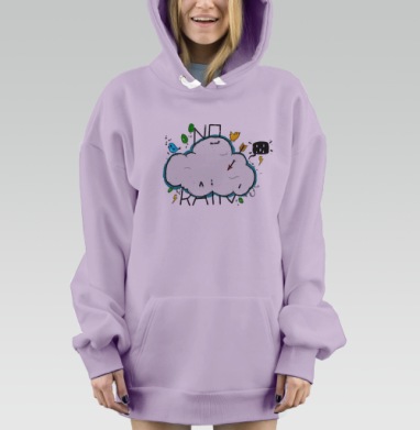Нет дождя, Hoodie Mjhigh Dig Mel, Fiolet, утепленная