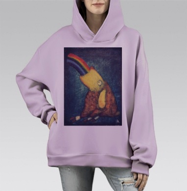 Ника, Hoodie Mono Fiolet, оверсайз, утепленная