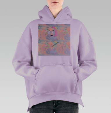 Nomophobia / Номофобия, Hoodie Oversize Fiolet, утепленная