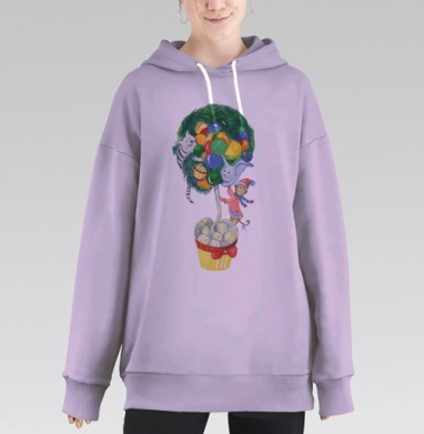 Новогоднее дерево, Hoodie Long Oversize Fiolet