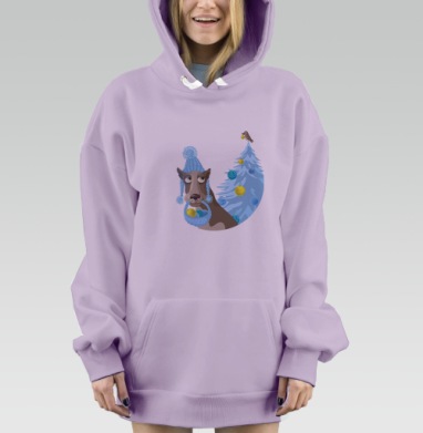 Новогодний эльф, Hoodie Mjhigh Dig Mel, Fiolet, утепленная