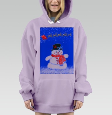 Новогодний снеговик, Hoodie Mjhigh Dig Mel, Fiolet, утепленная