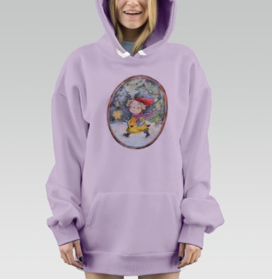 Новый год, Hoodie Mjhigh Dig Mel, Fiolet, утепленная