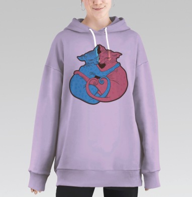 Объятия сфинксов: Любовь и гармония инь-ян, Hoodie Long Oversize Fiolet
