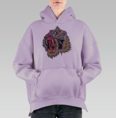 Обезьяна Чи-чи-чи, Hoodie Oversize Fiolet, утепленная