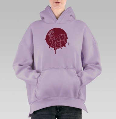 Огненный петух, Hoodie Oversize Fiolet, утепленная