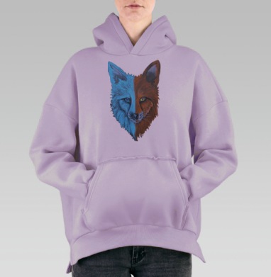 Огонь и лёд, Hoodie Oversize Fiolet, утепленная