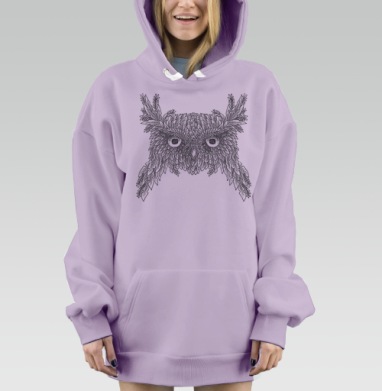 OLD OWL / СТАРАЯ СОВА, Hoodie Mjhigh Dig Mel, Fiolet, утепленная