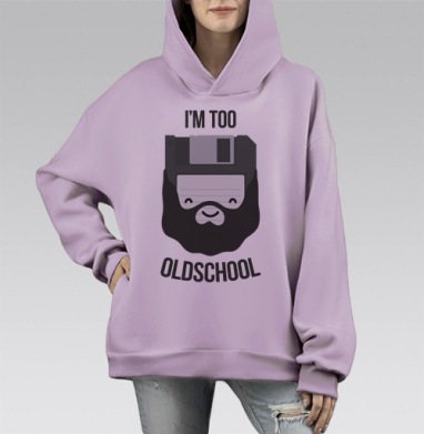 ОЛДСКУЛ, Hoodie Mono Fiolet, оверсайз, утепленная