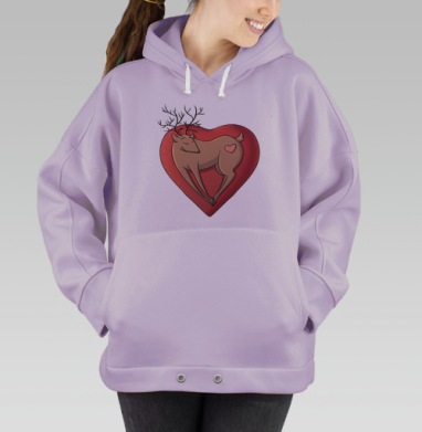 Олень любви, Hoodie Oversize Fiolet