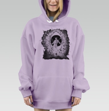Опухоль, Hoodie Mjhigh Dig Mel, Fiolet, утепленная
