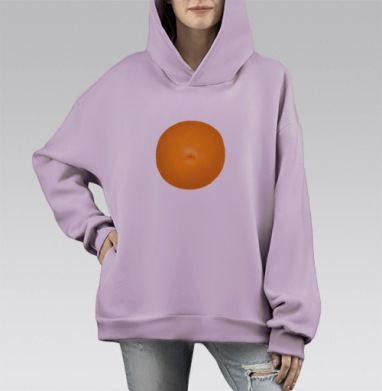Orange (Живая Азбука), Hoodie Mono Fiolet, оверсайз, утепленная