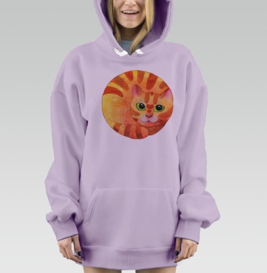 Оранжевый кот, Hoodie Mjhigh Dig Mel, Fiolet, утепленная