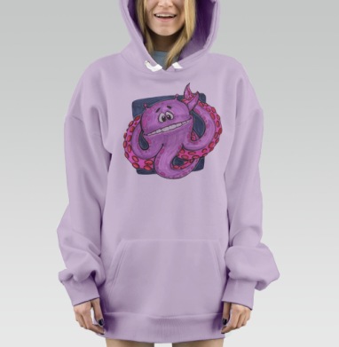 Осьминожка, Hoodie Mjhigh Dig Mel, Fiolet, утепленная