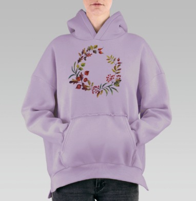 Осенний родной, Hoodie Oversize Fiolet, утепленная