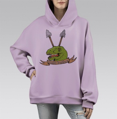 Основной инстинкт, Hoodie Mono Fiolet, оверсайз, утепленная