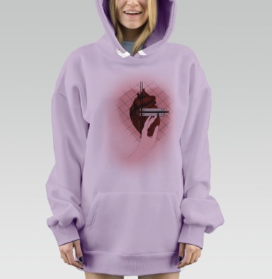Открытое сердце, Hoodie Mjhigh Dig Mel, Fiolet, утепленная