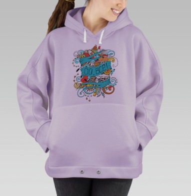 Ой, всё! — яркая комиксовая композиция усталости, Hoodie Oversize Fiolet
