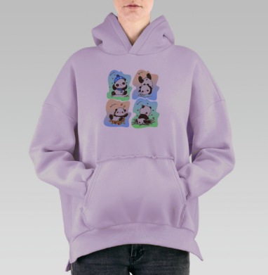 Пандочки, Hoodie Oversize Fiolet, утепленная