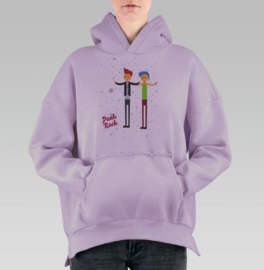 Панк-рок, Hoodie Oversize Fiolet, утепленная