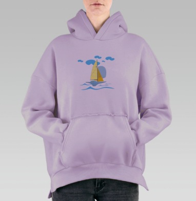 Парусная яхта, Hoodie Oversize Fiolet, утепленная
