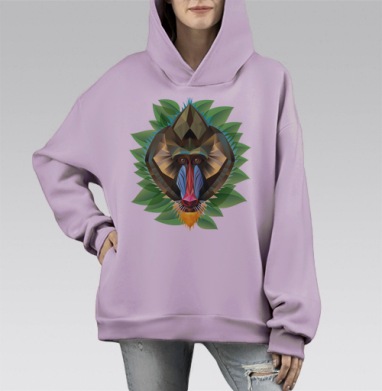 Павиан, Hoodie Mono Fiolet, оверсайз, утепленная