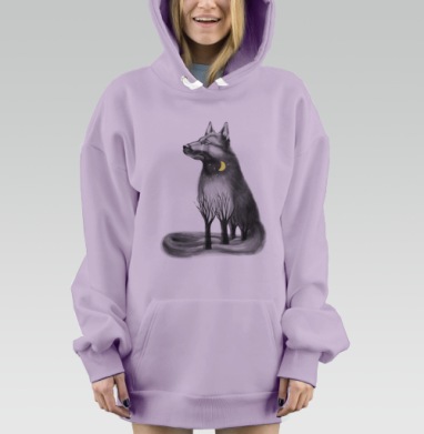 Пёс талисман, Hoodie Mjhigh Dig Mel, Fiolet, утепленная