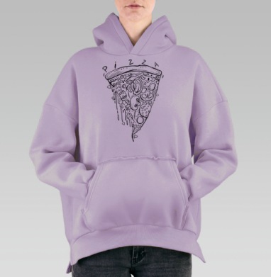 Пицца, Hoodie Oversize Fiolet, утепленная