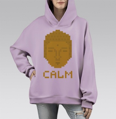 Пиксельное Лицо Будды с Надписью Calm - GO VEGAN!