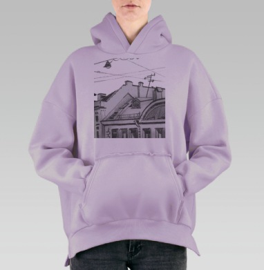 Питерские крыши, Hoodie Oversize Fiolet, утепленная