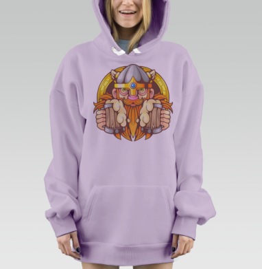Пивной Викинг, Hoodie Mjhigh Dig Mel, Fiolet, утепленная