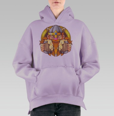 Пивной Викинг, Hoodie Oversize Fiolet, утепленная