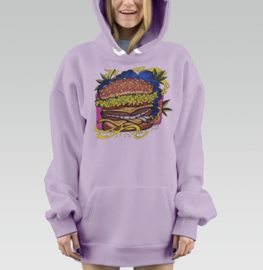 Плохая Еда, Hoodie Mjhigh Dig Mel, Fiolet, утепленная