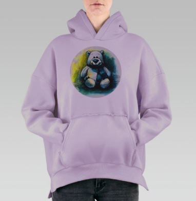 Плюшевый мишка, Hoodie Oversize Fiolet, утепленная