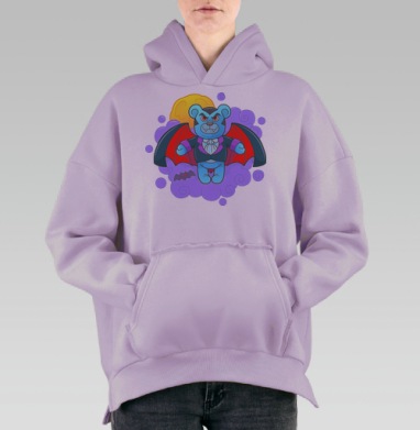 Плюшевый Вампир, Hoodie Oversize Fiolet, утепленная
