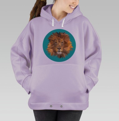 Полигональный лев, Hoodie Oversize Fiolet